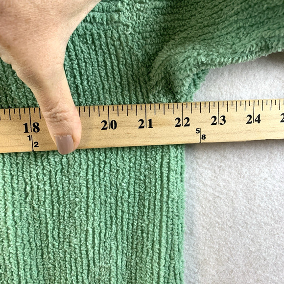 VTG Stan Herman Womens Terry Cloth Robe Sz M Petite Green Button Up House Coat - Picture 9 of 15